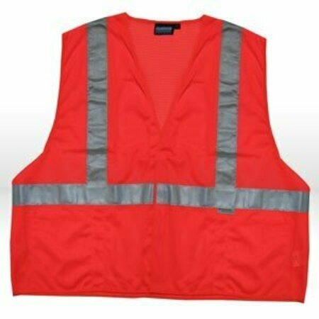 ERB Safety Vest, Aware Wear Apparel ANSI Class 2 Mesh Vest Hi-Viz Orange w/Reflective Tape, S15 Medium 14518